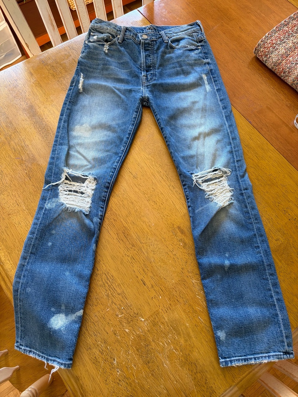 MOTHER The Vagabond Reckless Distressed Boyfriend Jeans Size 25